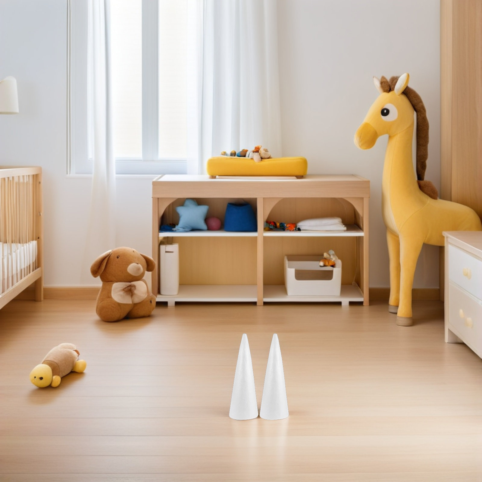 Art Craft Kids - 2 Stück Schaumstoff-Bastelkegel 38x13,5cm Weiß DIY-Bastelzubehör