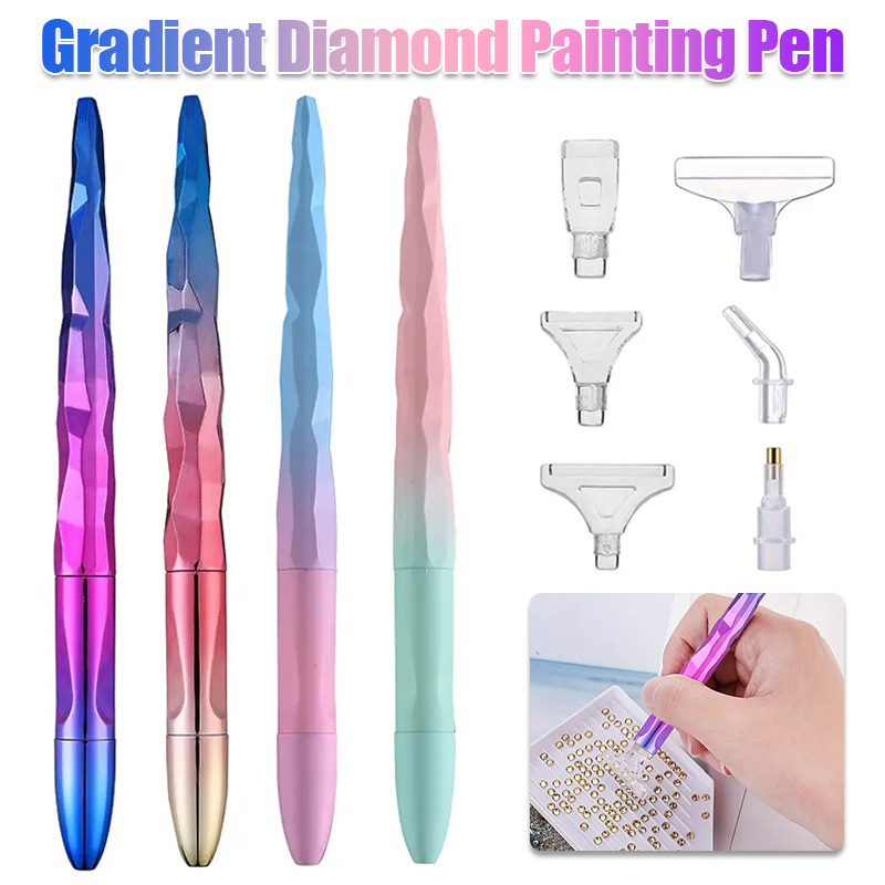 Craft Art Set - Farbverlauf-Diamantmalerei-Stiftset mit 6 Stiftspitzen, DIY-Kunsthandwerk-Zubehör, Weihnachtsgeschenk