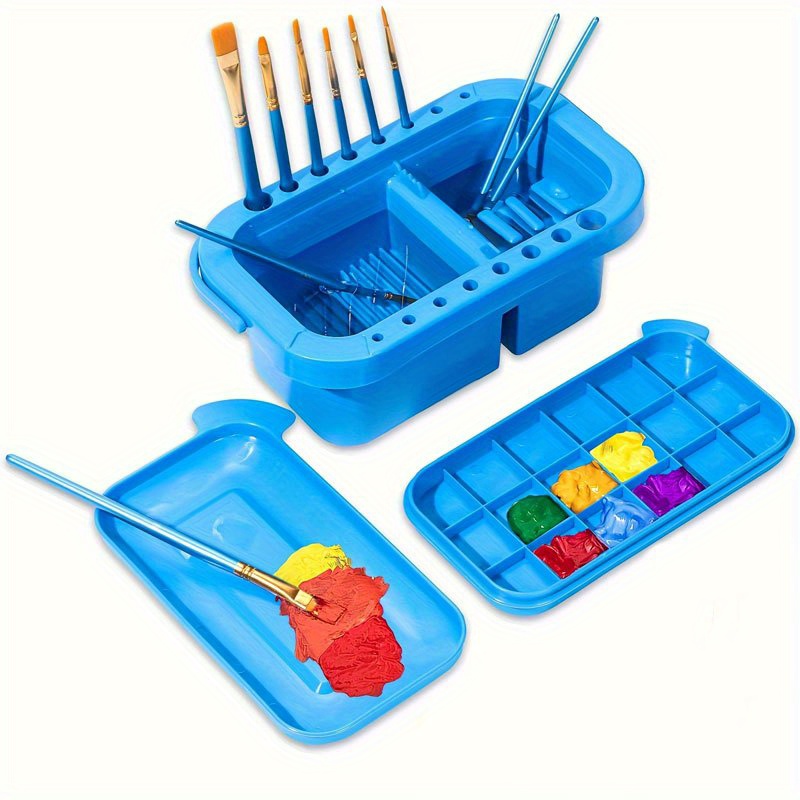 Watercolor Brush Pen - 3-in-1 Pinselreinigungsbecken mit Palette & Deckel,