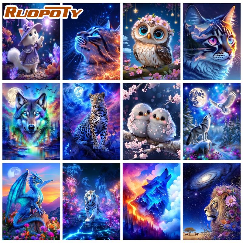 Art Craft Number - RUOPOTY Blauer Drache Malen nach Zahlen
