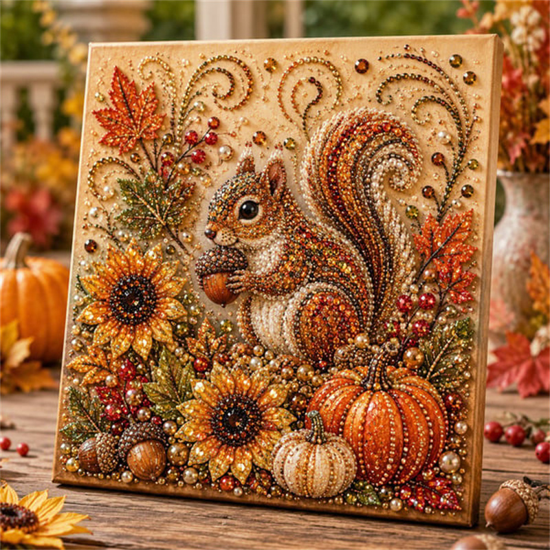 Art Craft Kits For Adults - Herbst-Diamantperlen-Malset, Herbst-Perlenkunst-Set für Erwachsene, Wald-Motiv, Anfängerfreundliches