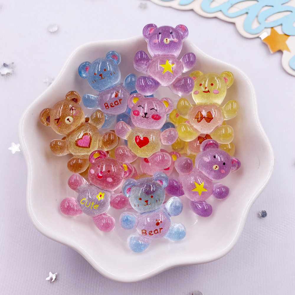 Tv Art And Craft - 20 Stücke Harz Glitter Kawaii Bunte