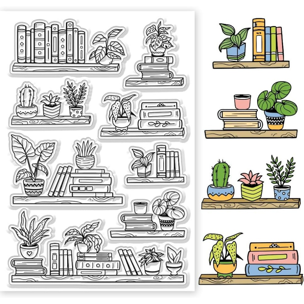 Rubber Stamp Blank - Durchsichtige Stempel für Topf-Bücherregale, Buch- und