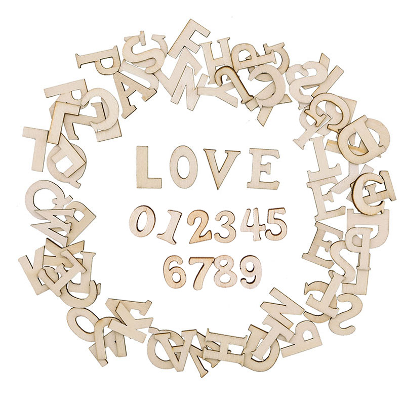 Art Craft Number - 100 Stück Holz Englisches Alphabet Dekorative