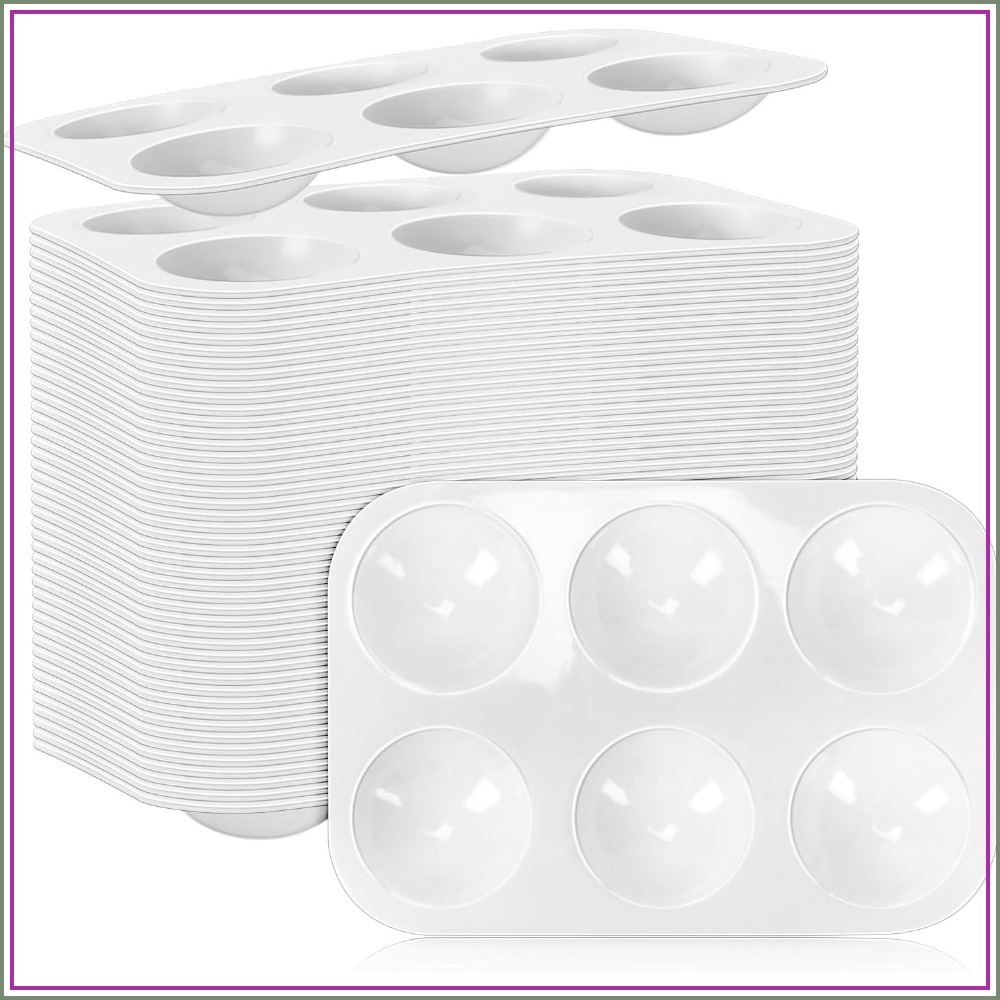 Art Craft Class - 50er-Pack 6-Fach Kunststoff-Farbpappen für Kinder &