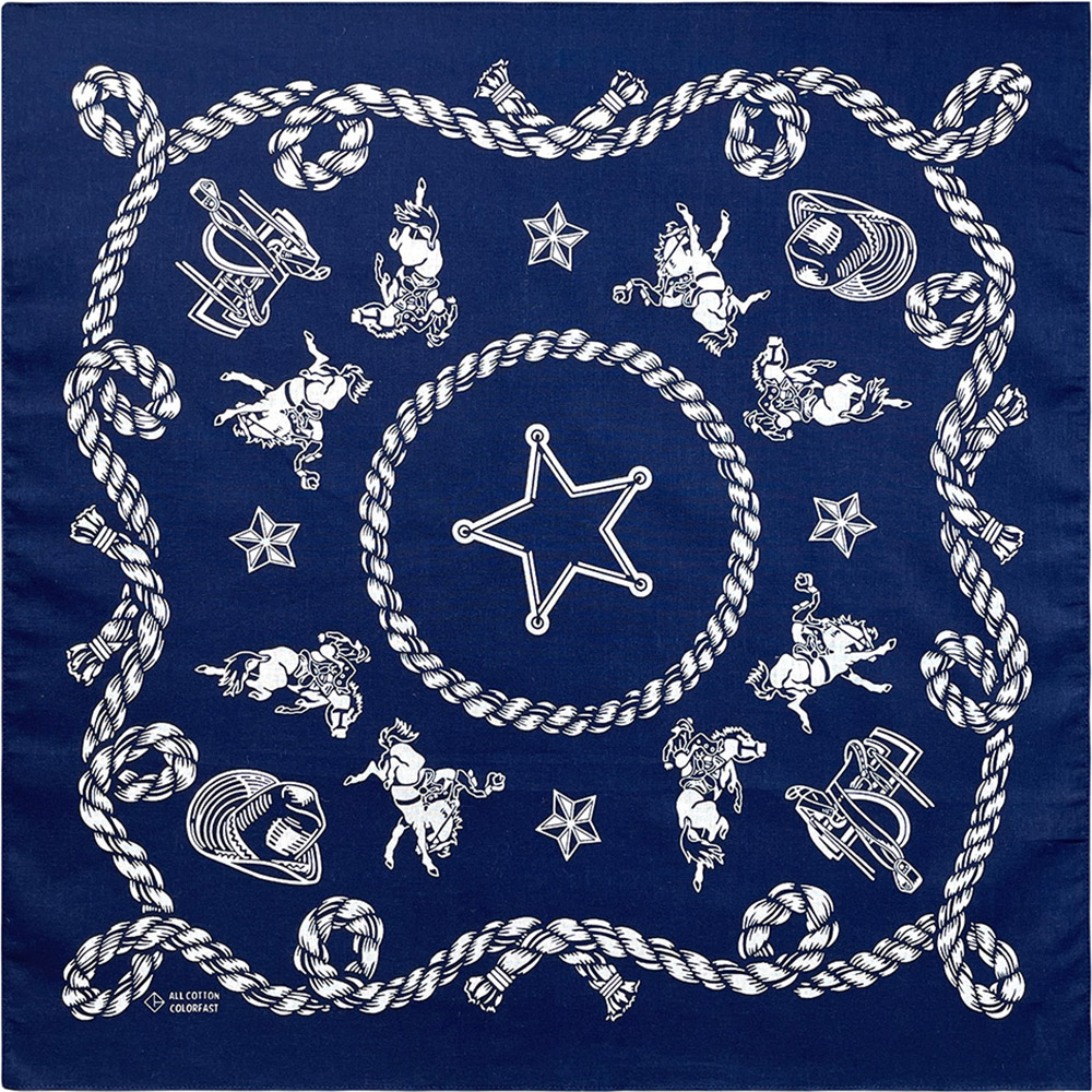 Art And Craft Hair - Marineblauer, hochwertiger Hip-Hop-Baumwoll-Quadratschal für Herren, Cashew-Blume,