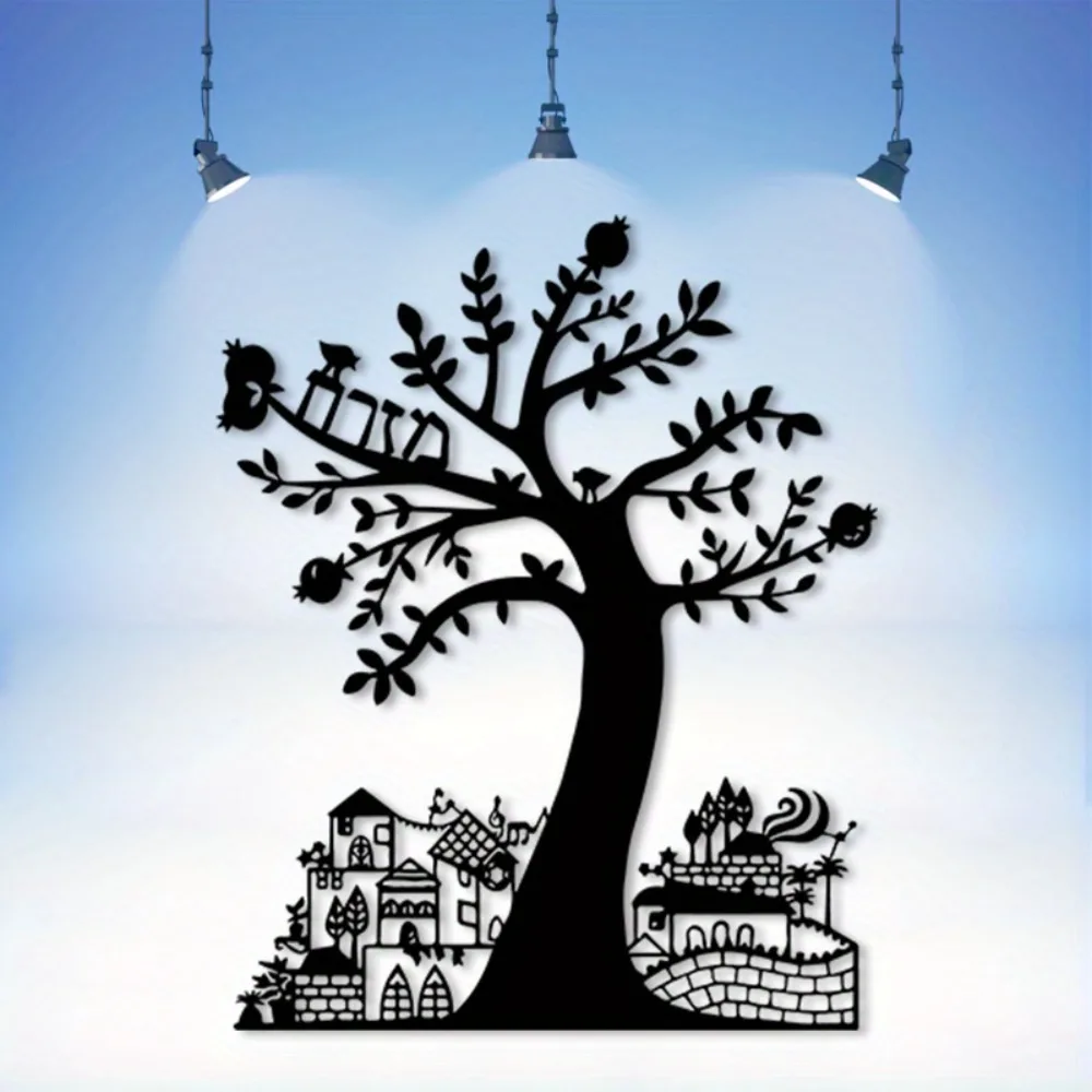 Art Crafts - CIFBUY Metall-Wandkunst Granatapfelbaum Jerusalem Schild Eisenkunst