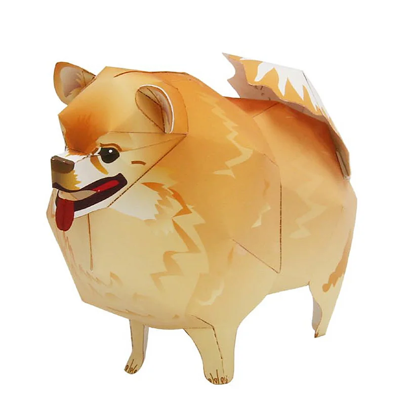 Art Craft Cardboard - Pomeranian Hund Falten Origami Kunst Mini