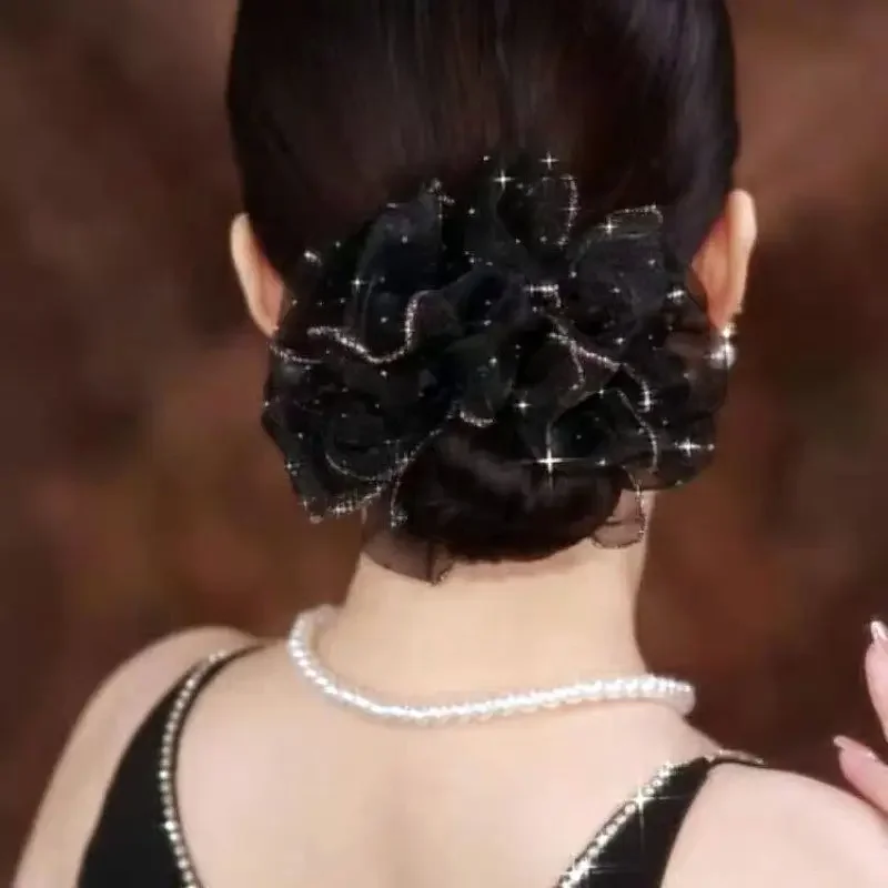 Art And Craft Hair - Großes Haarband Hochelastisches Stirnband Blumen-Elegantes Goldenes