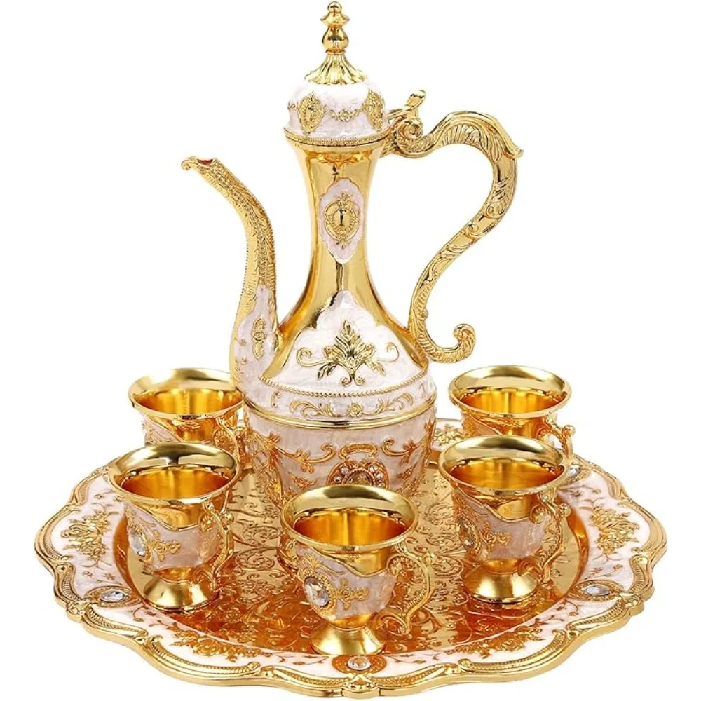 Art Craft Gallery - Kreatives europäisches türkisches Teeset, Vintage-Metall, türkische