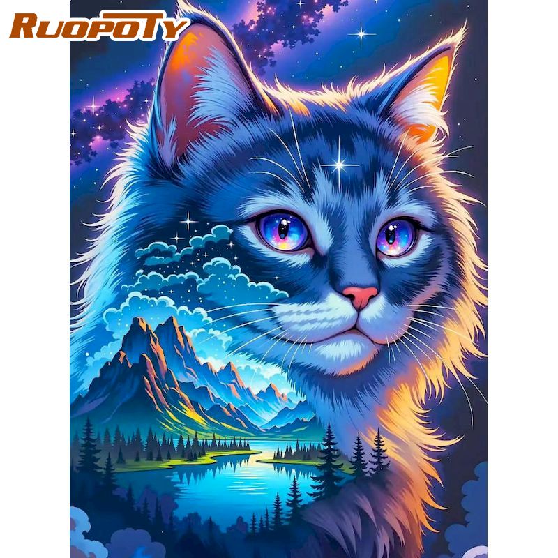 Art Craft Ideas For Adults - RUOPOTY 5D-Diamant-Malerei-Sets für Erwachsene, DIY-Bastelideen, Katze,