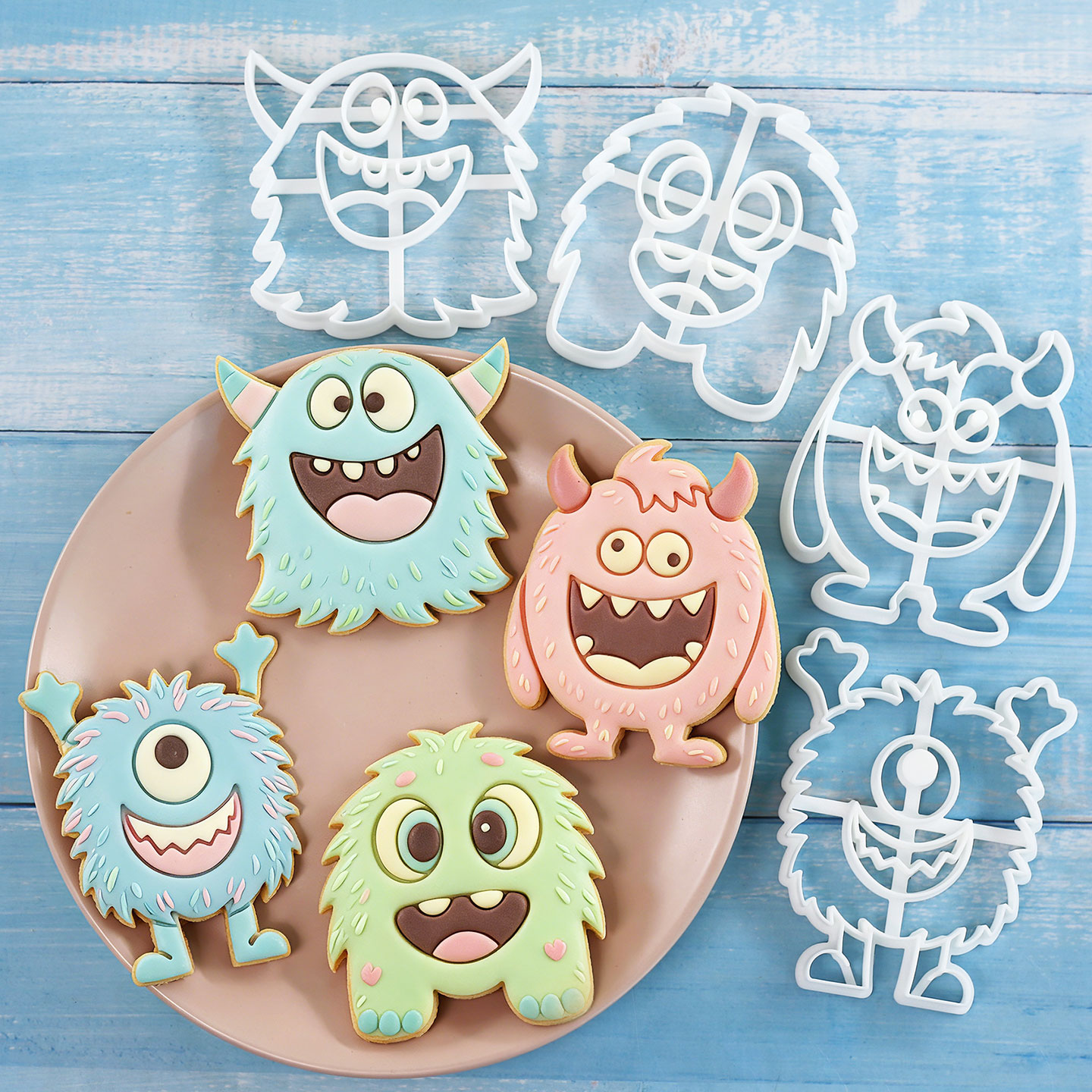 Art Craft Party - 1 Stück/4 Stück Große Monster-Keksausstecher 3D