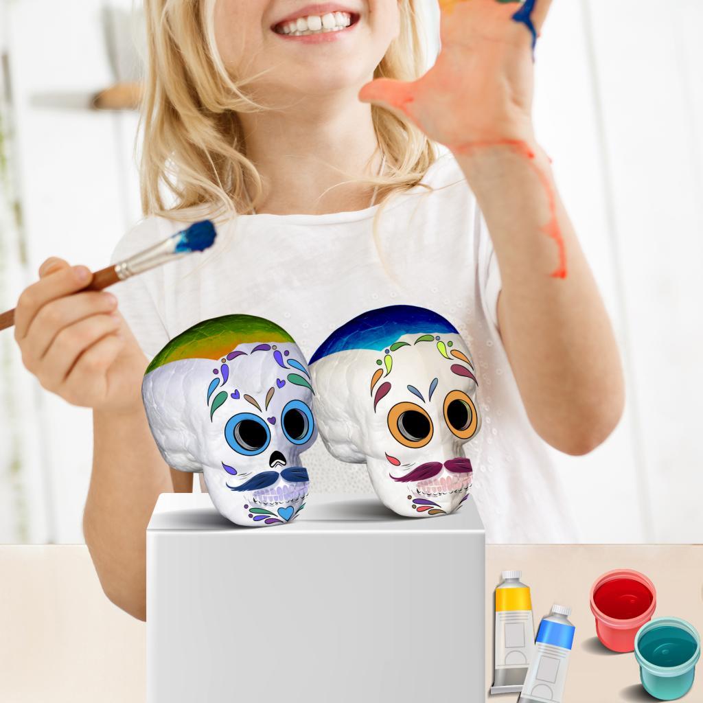 Art Craft Kindergarten - Formbarer Bastelschaum in Schädelform aus Polystyrol