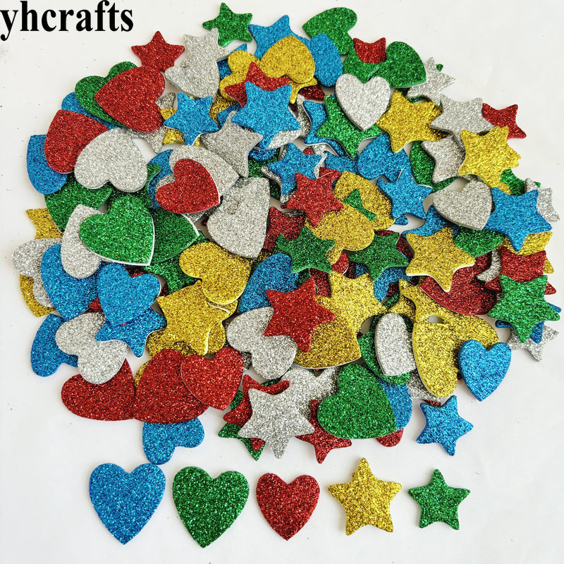 Art Craft Kindergarten - 150 teile/los. Glitzer Stern und Herzen