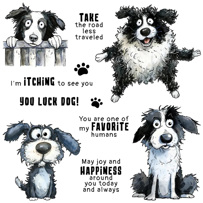 Rubber Stamp Blank - Paws And Funny Pet Dogs Stanzformen,