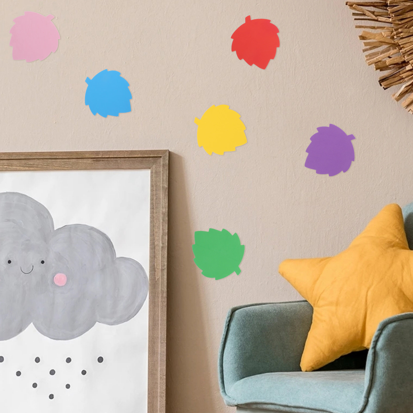 Art Craft Kids - 72 Stück Bunte Schaumstoff-Blattformen Gestanzte Schaumstoffblätter