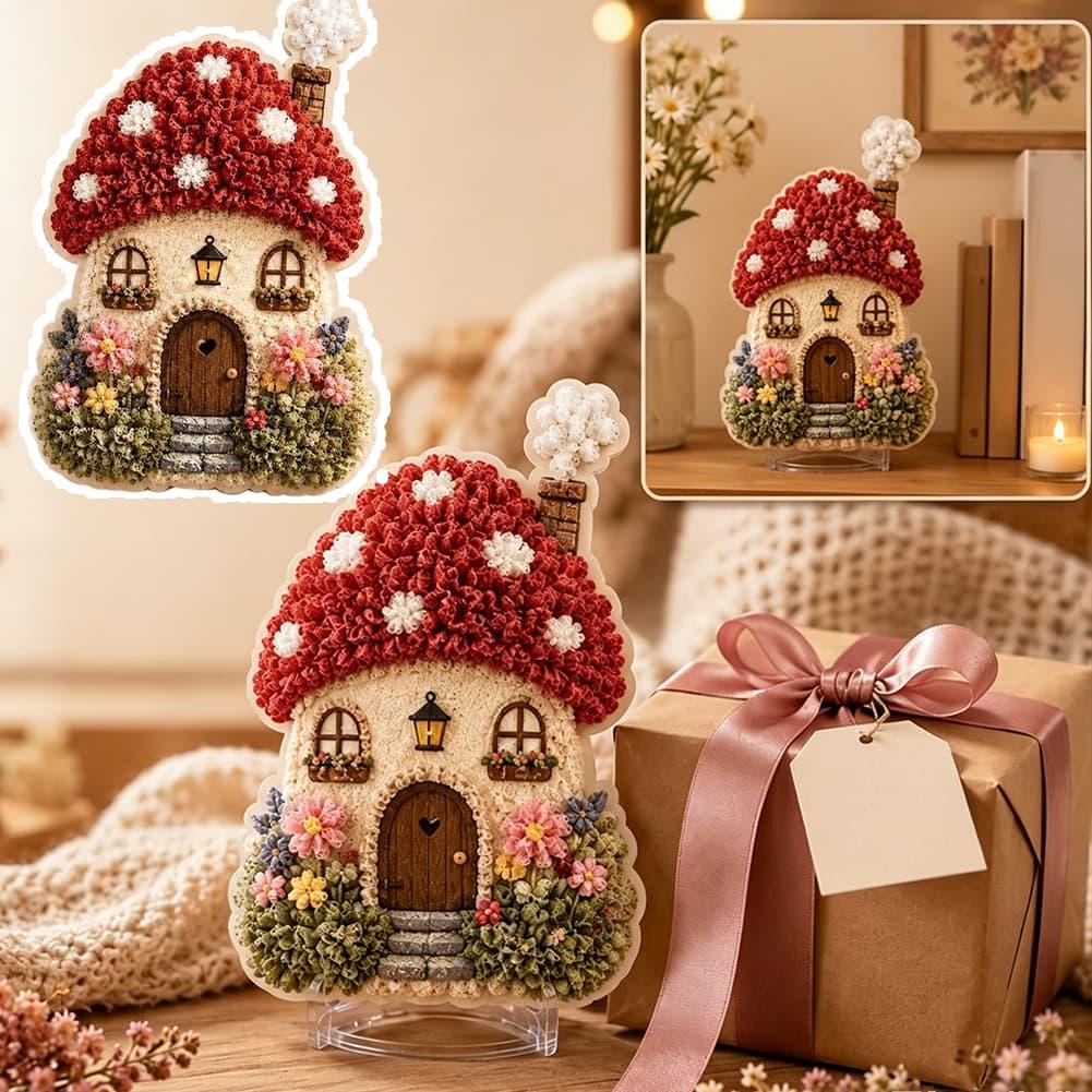 Art Craft Bakery - 3D-Stoff-Poke-Art-Set „Verspieltes Dorf: Eichel-Bäckerei“ – DIY-Bastelset