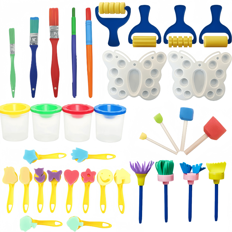 Art Craft Class - 35-teiliges Kunstmalset für Anfänger, komplettes Schwammstempel-Set