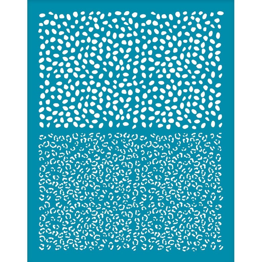 Silk Screen Printing - 4x5 Zoll Mehrschichtige Leoparden-Tonschablone für Polymer