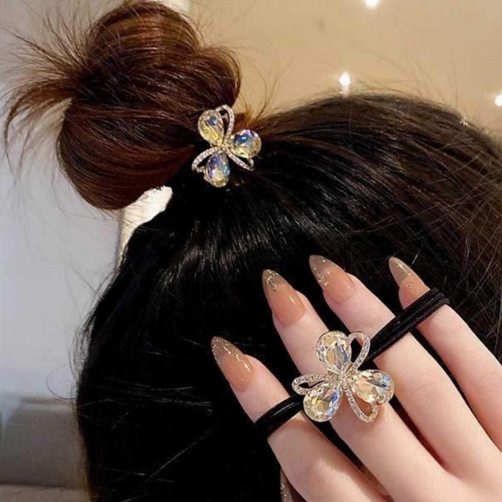 Art And Craft Hair - 1PC Neue Flash Diamant Blume Stirnband