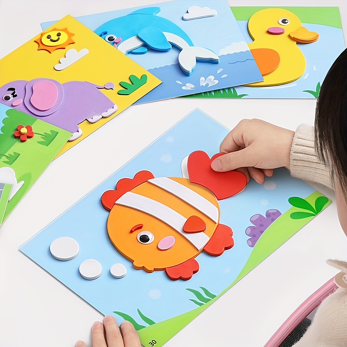 Art Craft Education - 3D-Aufkleber für Kinder, Einweg, Handgemachte EVA-Bastelaufkleber,