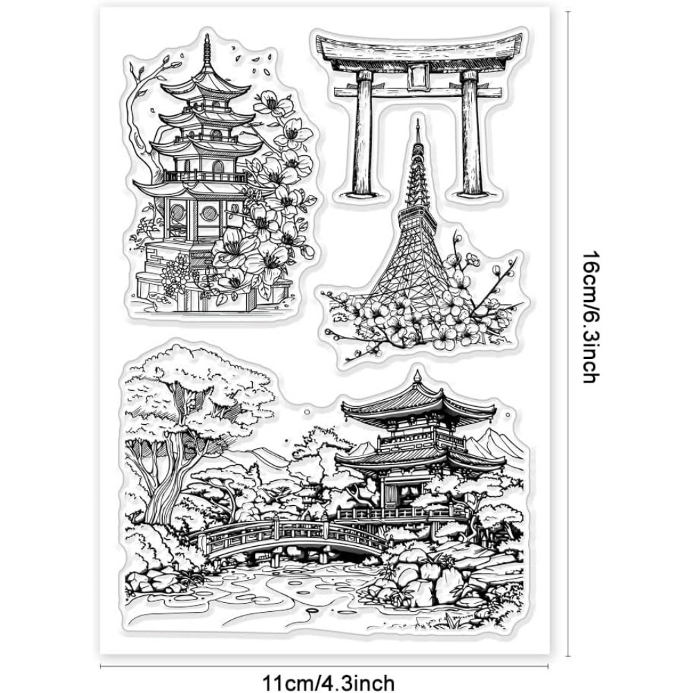 1 Blatt Landschaft Klare Stemp – Rubber Stamp Blank Bewertung und Preis