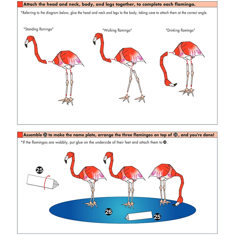 Karibik Flamingo Falten Drei V – Art Craft Cardboard Bewertung und Preis