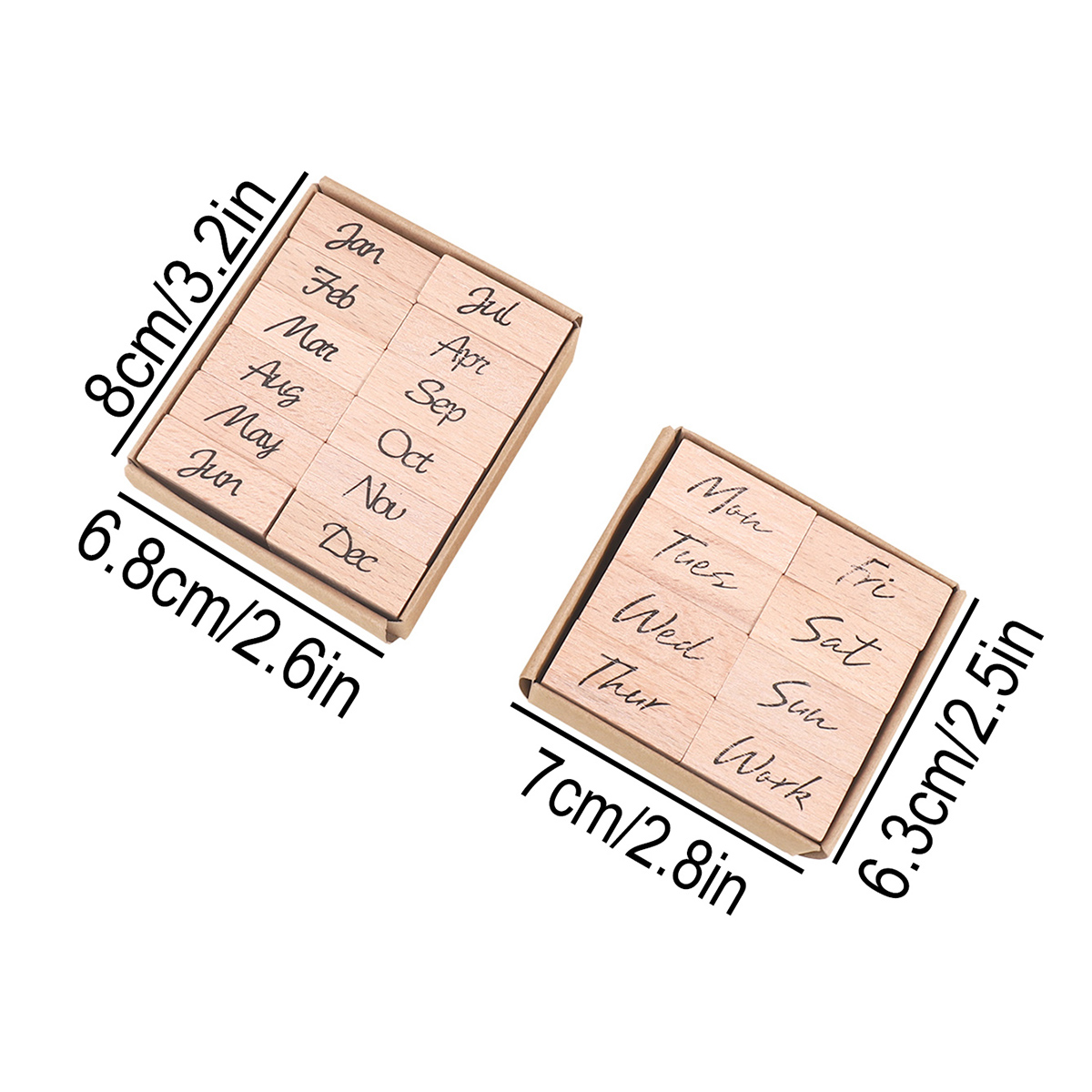 Holzstempel-Set für Monate, Wo – Rubber Stamp Blank Bewertung und Preis