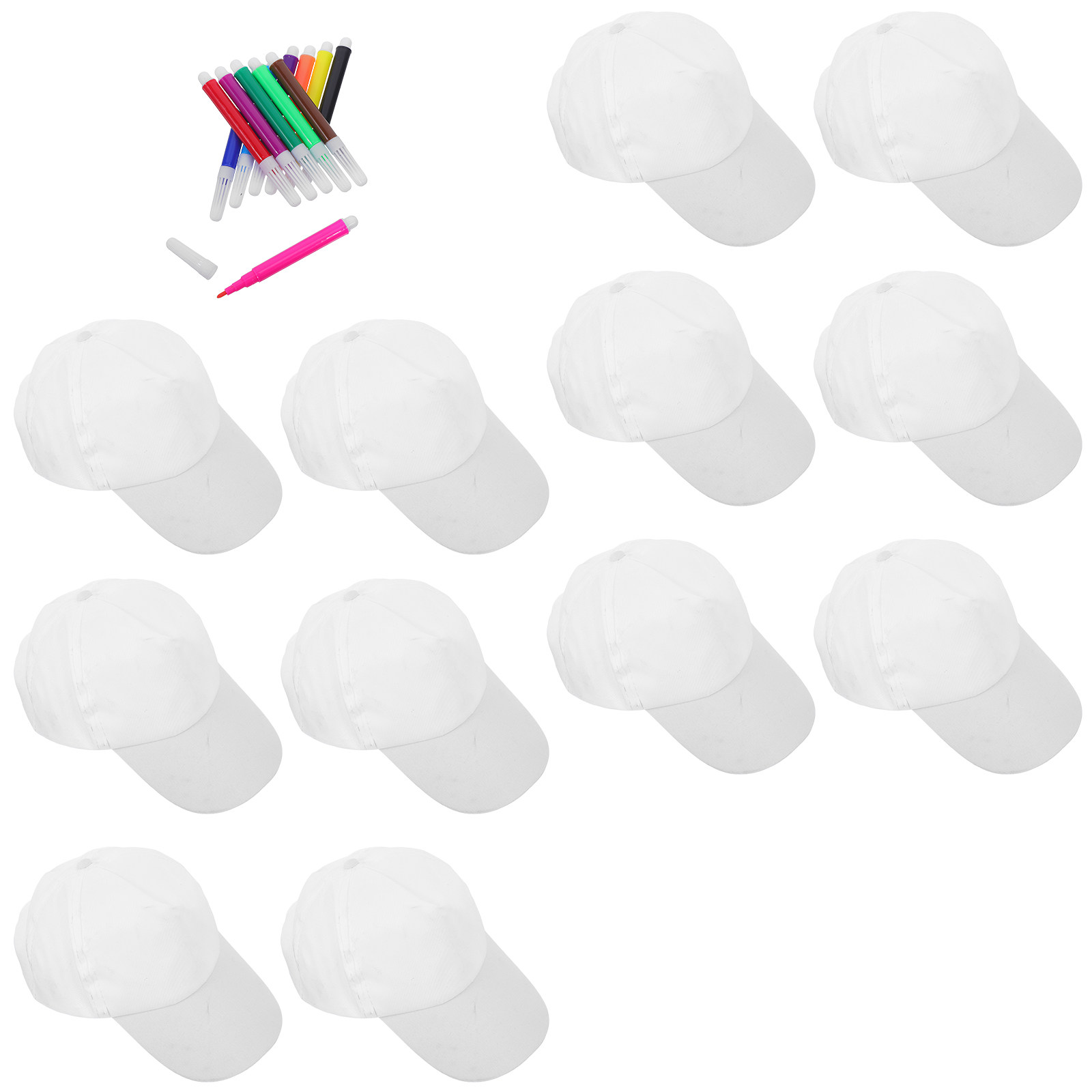 1 Set Weiße Baseballkappen für – Art Craft Party Bewertung und Preis