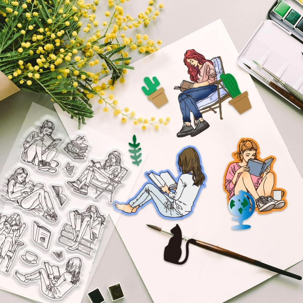 Dame und Bücher Klare Stempel  – Rubber Stamp Blank Bewertung und Preis