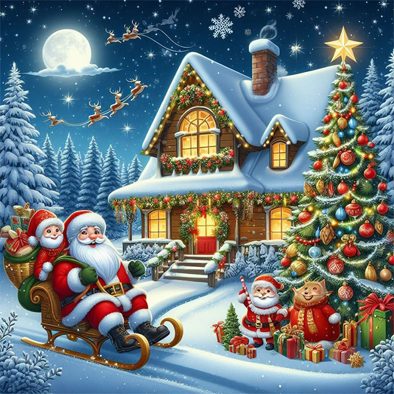 Weihnachtsmann- und Schneehäus – Art Craft Kits For Adults Bewertung und Preis