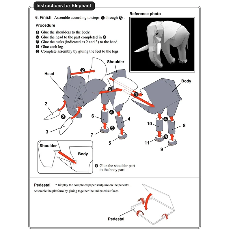 Afrikanischer Elefant Origami  – Art Craft Cardboard Bewertung und Preis