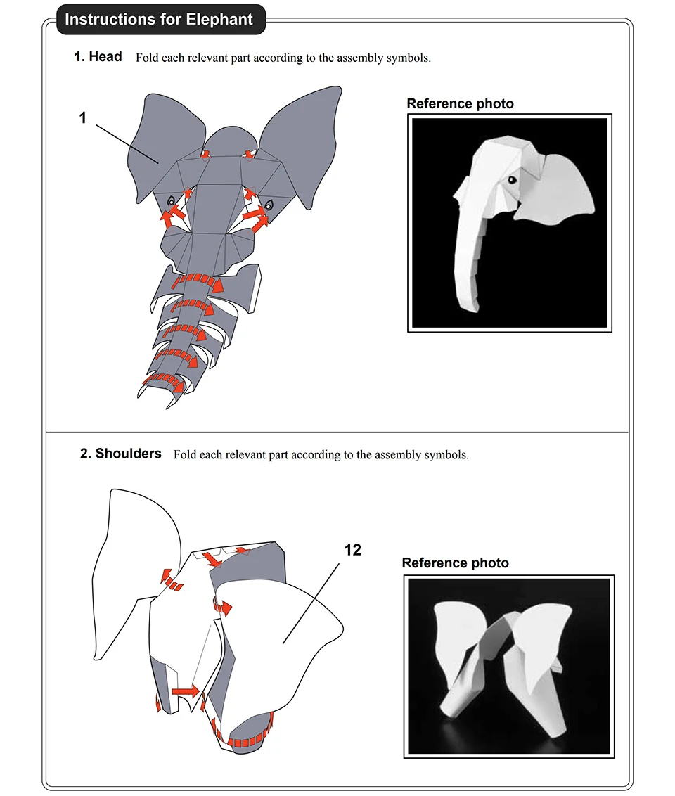 Afrikanischer Elefant Origami  – Art Craft Cardboard Bewertung und Preis