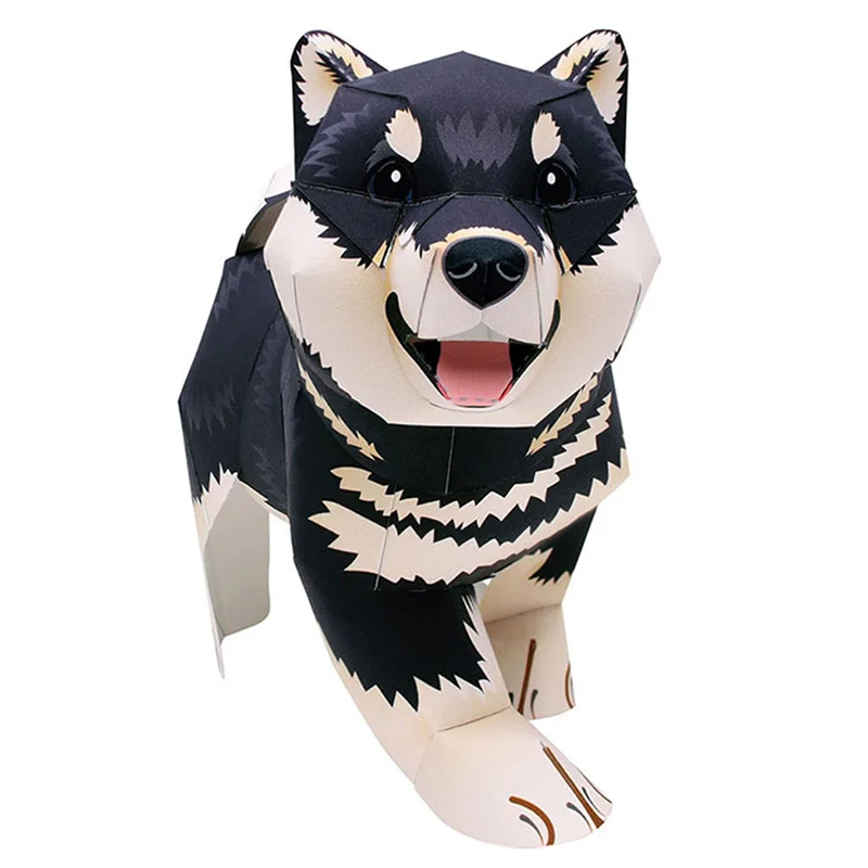 Schwarzer Shiba Inu Hund, hand – Art Craft Cardboard Bewertung und Preis