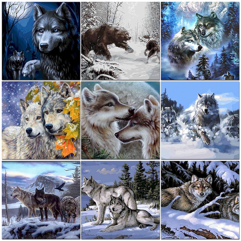 Malen nach Zahlen Wolf Öl Bild – Art Craft Number Bewertung und Preis