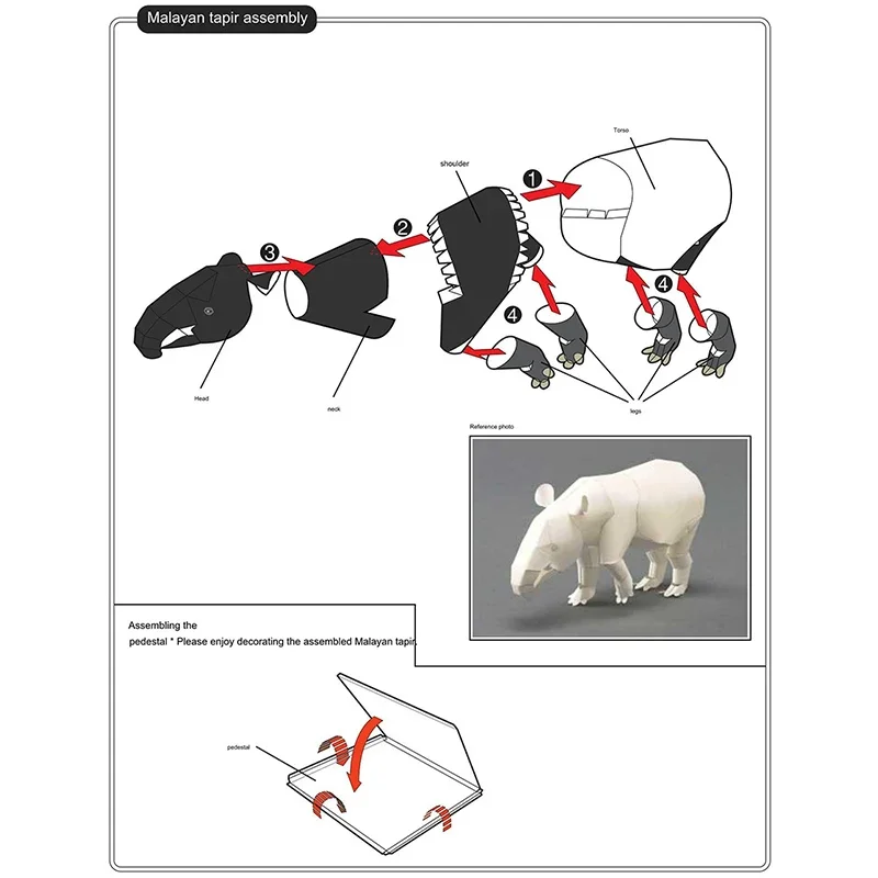 Malayan Tapir Origami Art Mini – Art Craft Cardboard Bewertung und Preis