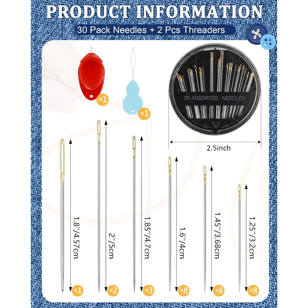 30-teiliges Stahl-Handnähnadel – Craft Art Set Bewertung und Preis