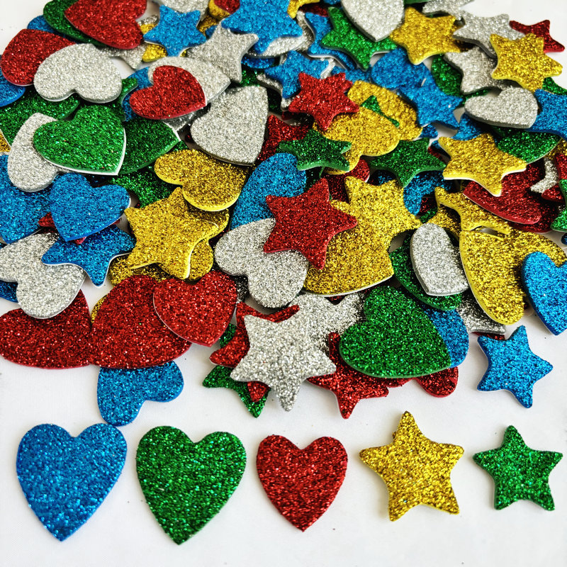 150 teile/los. Glitzer Stern u – Art Craft Kindergarten Bewertung und Preis