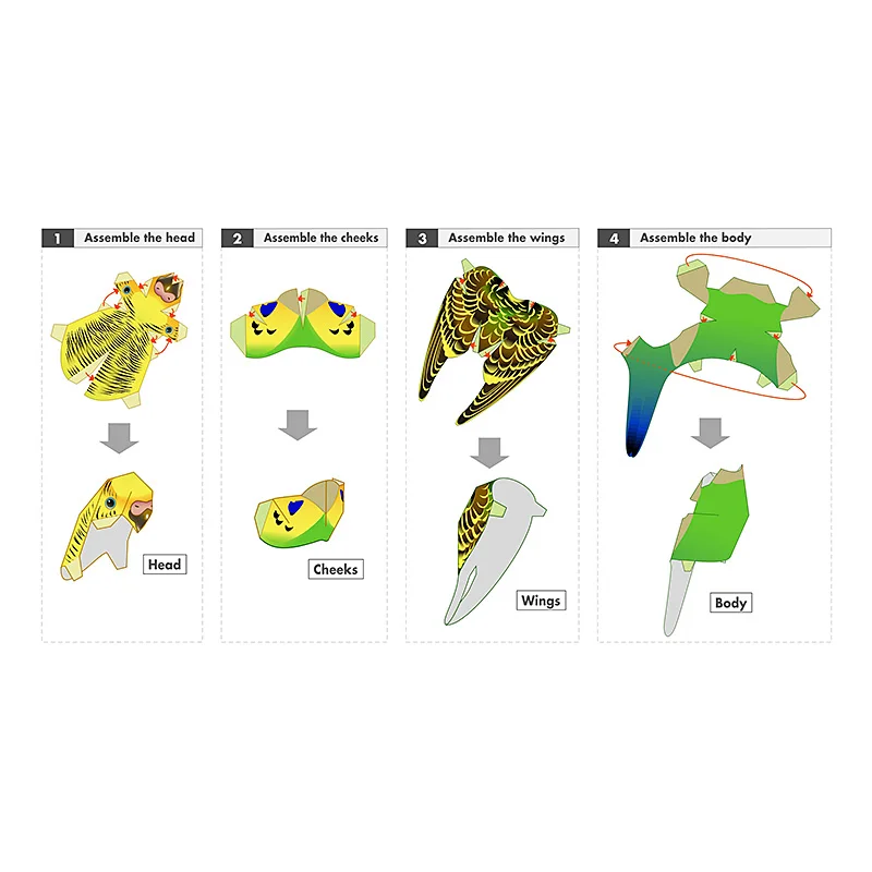 Wellensittich Papagei Vogel ha – Art Craft Cardboard Bewertung und Preis
